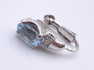 WGK18/WGK14 アクアマリン 0.65ct ダイヤ 0.03ct イヤリング 1P 1.6g